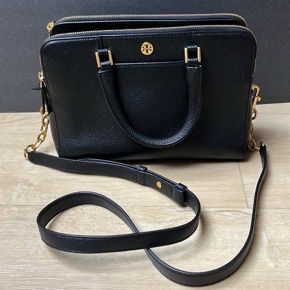 Tory Burch Georgia Double Zip Satchel Black - Picture 5 of 9